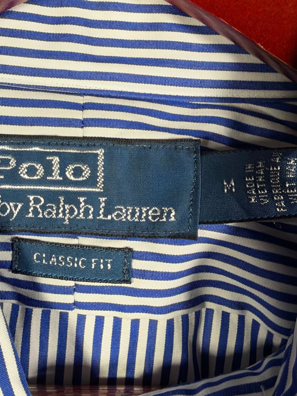 Polo Ralph Lauren Shirt Mens M Blue Striped Long Sleeve Classic Fit Sport $175